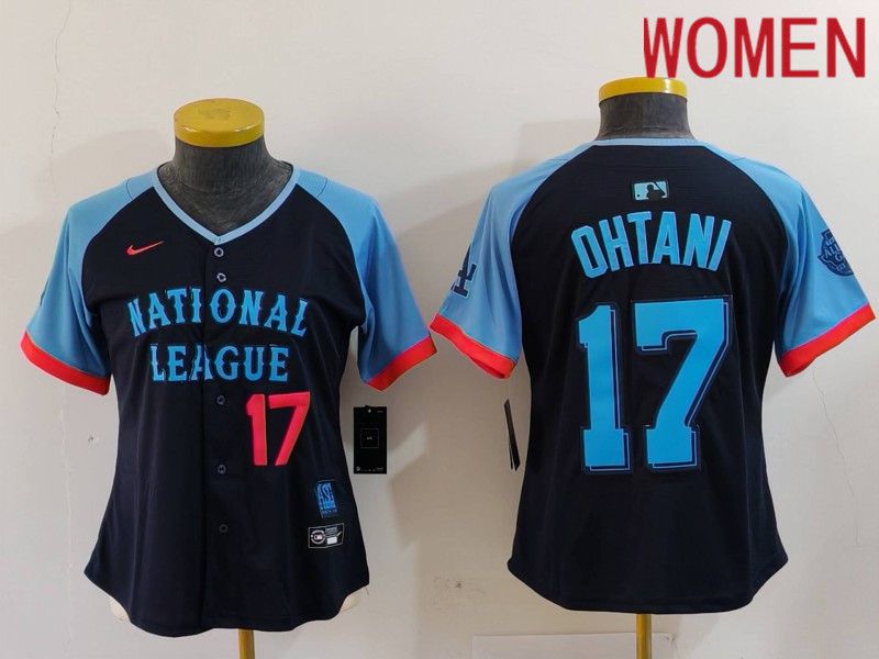Women Los Angeles Dodgers 17 Ohtani Blue All star 2024 Nike MLB Jersey style 8011